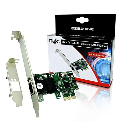 Placa De Rede Pci-e Giga 10/100/1000Mbps Dp-02 Low Profile