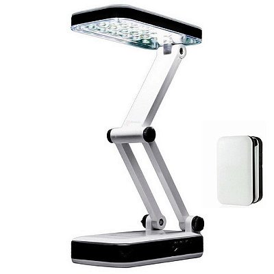 Luminária De Mesa Articulada 24 Leds Recarregável Abajur