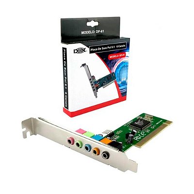 Placa De Som Interna Pci 5 Canais DP-61 Dex Windows 7