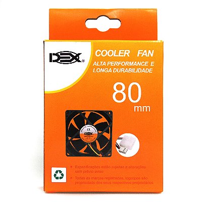 Cooler Para Gabinete 80Mm 8Cm Preto 2 Molex e 3 Pinos Dx-8C