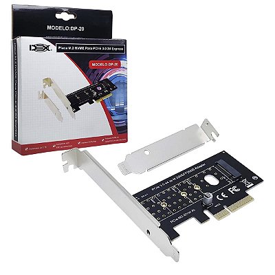 Placa Pci-E x4 x8 x16 Para Ssd M2 Sata Ngff e Nvme Dp-20 Dex