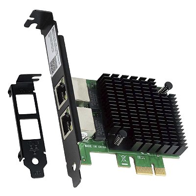 Placa De Rede Gigabit Dual Port Rj45 Pci-E X1 Pcyes Lc1000-2