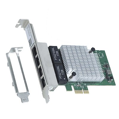 Placa De Rede Gigabit 4 Portas Rj45 Pci-E X1 Pcyes Lc1000-4