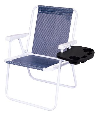 Mesa Portátil Para Cadeira De Praia Com Porta Copos Celular