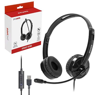 Fone De Ouvido Headset Office PcYes Driver 30mm Cabo Usb 2m