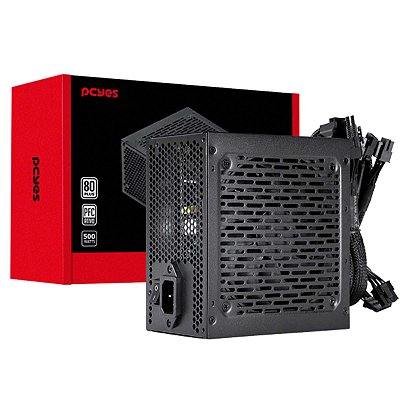 Fonte Gamer Pcyes Atx Shocker 500w 80 Plus White Pfc Ativo