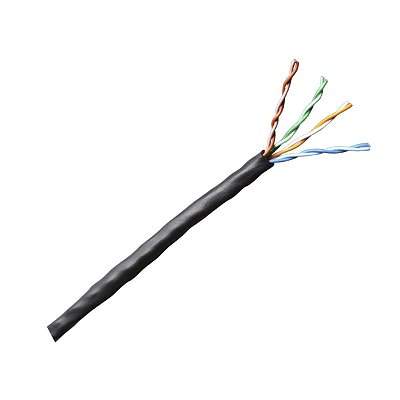 Cabo De Rede Cat5 Aluminio Cobre Cftv Preto Infinity Metro