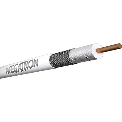 Cabo Coaxial Antena Rg6 Megatron 95% Malha Branco Megatron