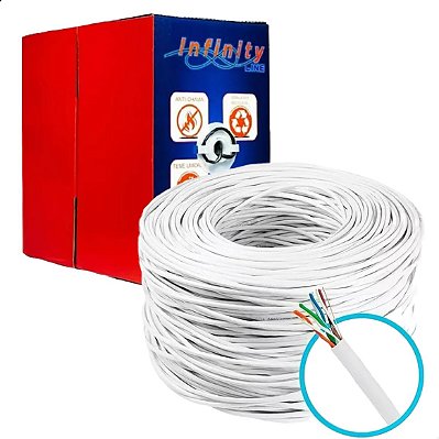 Cabo De Rede Cftv Cat5 Utp 10/100 Caixa 305m 8 Vias Branco