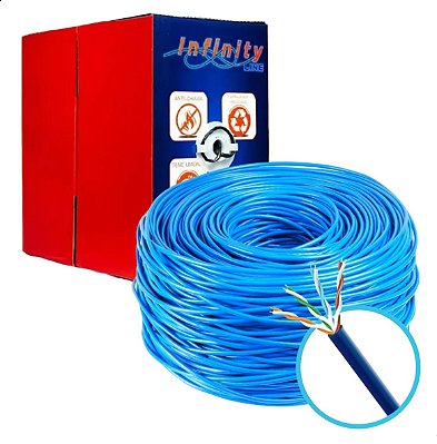 Cabo De Rede Cftv Cat5 Utp 10/100 Caixa 305m 8 Vias Azul