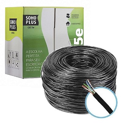 Cabo De Rede Furukawa Soho Plus Lan Cat.5E Caixa 305m Preto