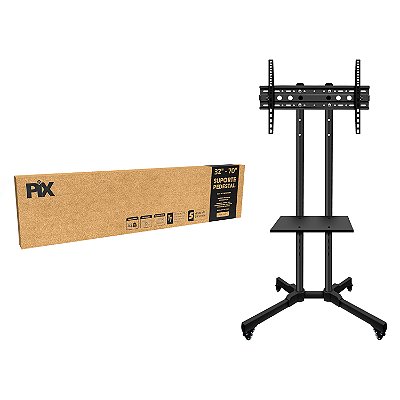 Suporte Projetor Para Tv  Até 70'' Pix Piso Aço 12,2kg rodinha