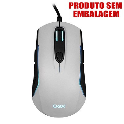 Mouse Gamer Artic 8 Botoes 10.000 Dpi Oex Branco S/ Caixa