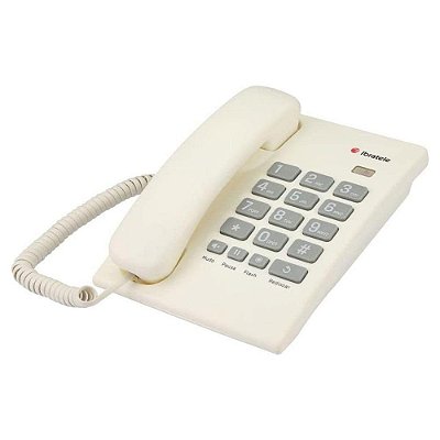 Telefone Fixo Mesa Com Fio Ibratele Cor branco Numero Grande