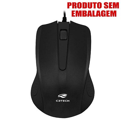 Mouse Usb Preto C3Tech Cabo Office 1000Dpi S/ Caixa
