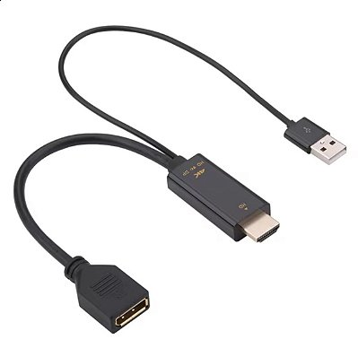 Cabo Adaptador Conversor HDMI Para Displayport Ativo Usb 5v