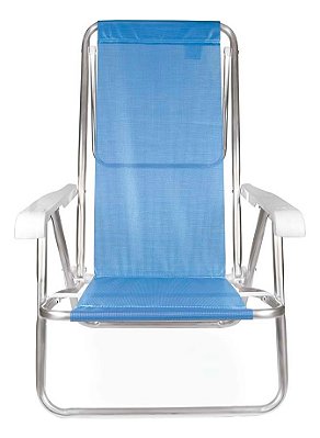 Cadeira De Praia Mor 2267 Reclinável 8 Posições Azul