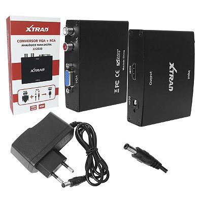 Adaptador Conversor VGA Para HDMI Com Áudio Com Fonte Xtrad