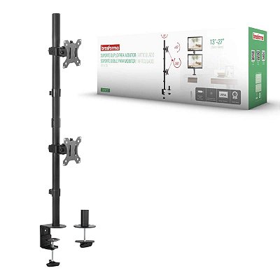 Suporte Para Monitor 2 Monitores Vertical 13 A 27" Brasforma