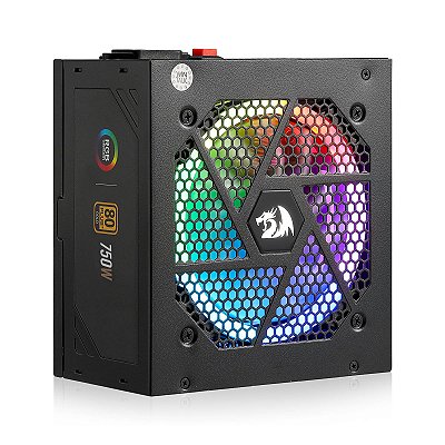 Fonte atx Redragon Gamer 750w Full Modular Rgb 80 Plus Gold