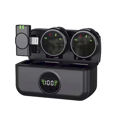 Microfone De Lapela Duplo Imã Anti-ruído Para Iphone 7 Ao 14