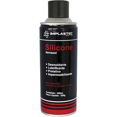 Silicone Spray Aerossol 250g 400ml Implastec Brilho Proteção