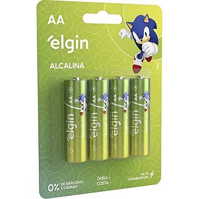 Kit Blister Com 4 Pilhas Alcalinas Elgin AA