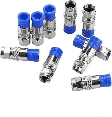 Kit 50 Conector Rg6 Compressao Sky Net Tv A Cabo Antena