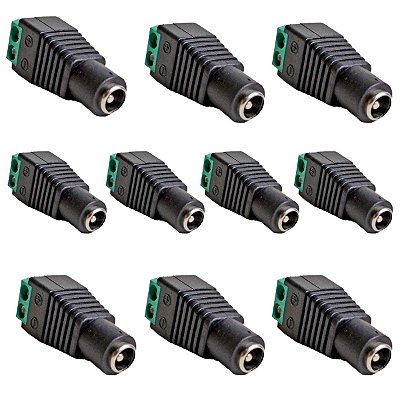 Kit 10 Conector Bnc P4 FEMEA Cftv Com Borne Para Cameras