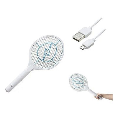 Raquete Elétrica Mata Insetos Potente HC034 Recarregável USB