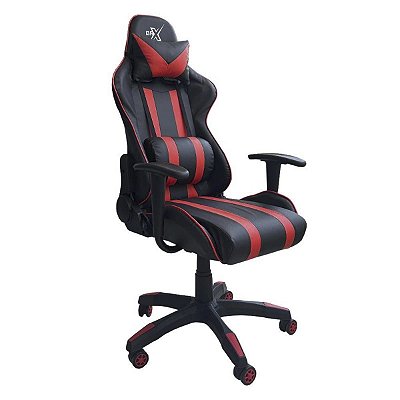 Cadeira Gamer BRX 702 Até 150Kg Com Almofada Preta Vermelha