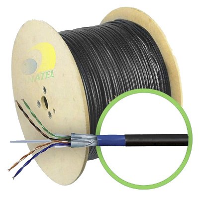 Cabo De Rede Cat6 F/utp 23 Awg Blindado Dupla Capa 100 Metro