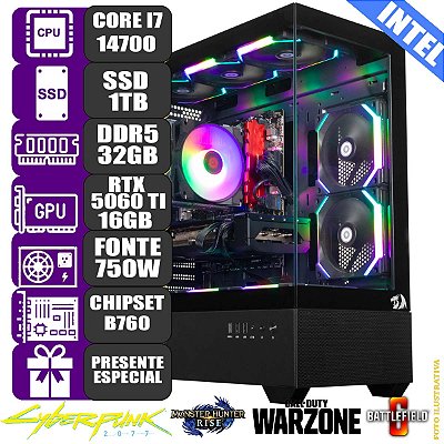Computador Pc Gamer Mdi Intel Core i7 14700 RTX 5060TI 16GB