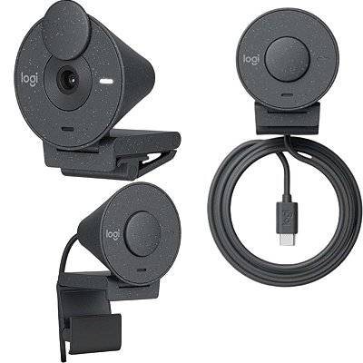 Webcam Profissional C Tampa FullHD Logitech Brio 300 Grafite