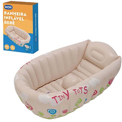 Banheira Inflável Bebê C/indicador Temperatura Mor Bege 1793
