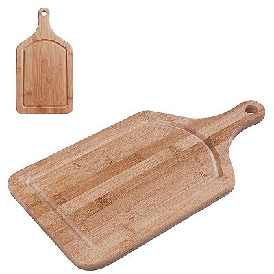 Tabua De Churrasco Bamboo Caneleta + Cabo Mor 38,5*20,5cm