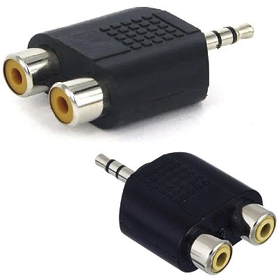 Adaptador P2 Mono Macho Divisor 2 RCA Fêmea ChipSCE 003-1208