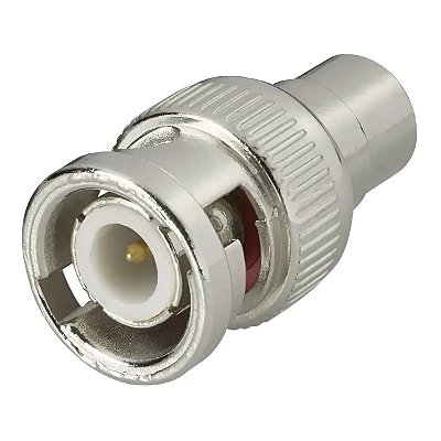 Adaptador Conector Em Níquel BNC Macho Para RCA Femea RG58