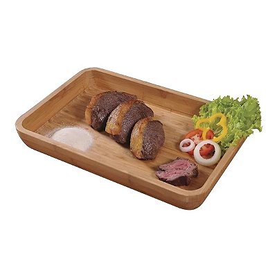 Tábua Churrasco Gamela Retangular De Bamboo 30*45 Mor 3361
