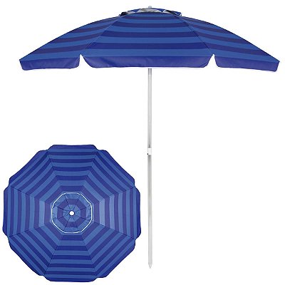 Guarda Sol Poliéster 2,40m Alumínio Mor - Azul