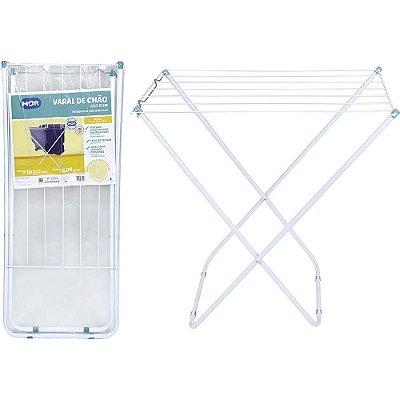 Varal De Chão Reforçado Sem Abas Dobrável Retrátil Slim Mor