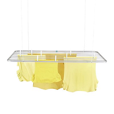 Varal De Teto Alumínio 1,20m Resistente Cor Cinza Mor