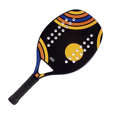 Raquete de Beach Tennis Fibra de Vidro Eva Preto MOR