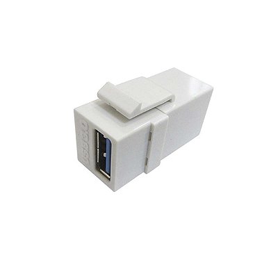 Keystone USB 3.0 180° Emenda Pass Through P/ Painel Espelho