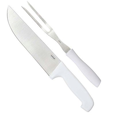 Kit Do Assador Churrasco Carne Com 2 Peças Garfo E Faca Mor