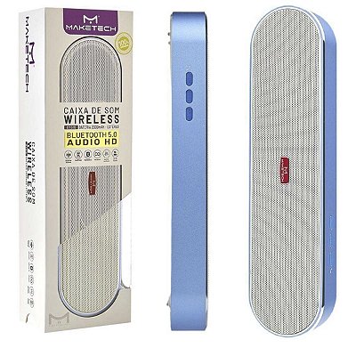 Caixa Som Portátil Bluetooth Rádio Azul 10W Maketech BTS-15