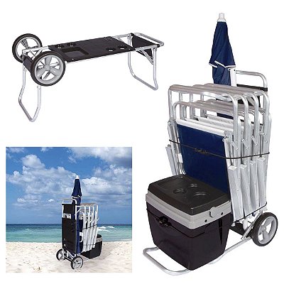 Carrinho De Praia Com Avanco Para Caixa Termica 002596 Mor
