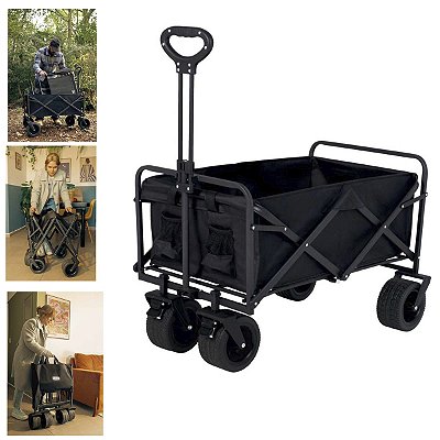 Carrinho Cargo Multiuso Transporte Carga Sanfonado 90kg 120L