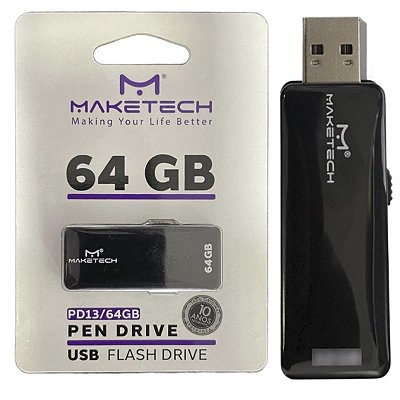 Pen Drive 64GB Usb Flash Disk 2.0 Prático Maketech PD13/64