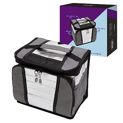 Bolsa Térmica Ice Cooler 7,5L Marmita Fitness Cinza Chumbo